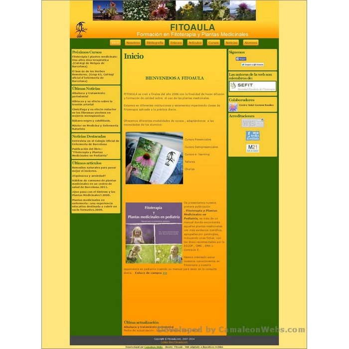 Pàgina inicio: fitoaula-com - projecte web de Camaleon Webs