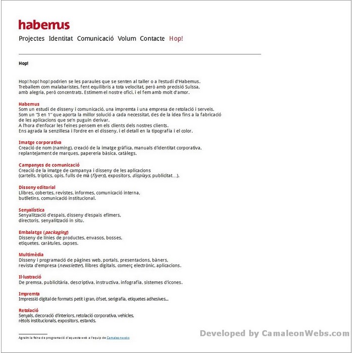 Pàgina hop: habemus-cat - projecte web de Camaleon Webs